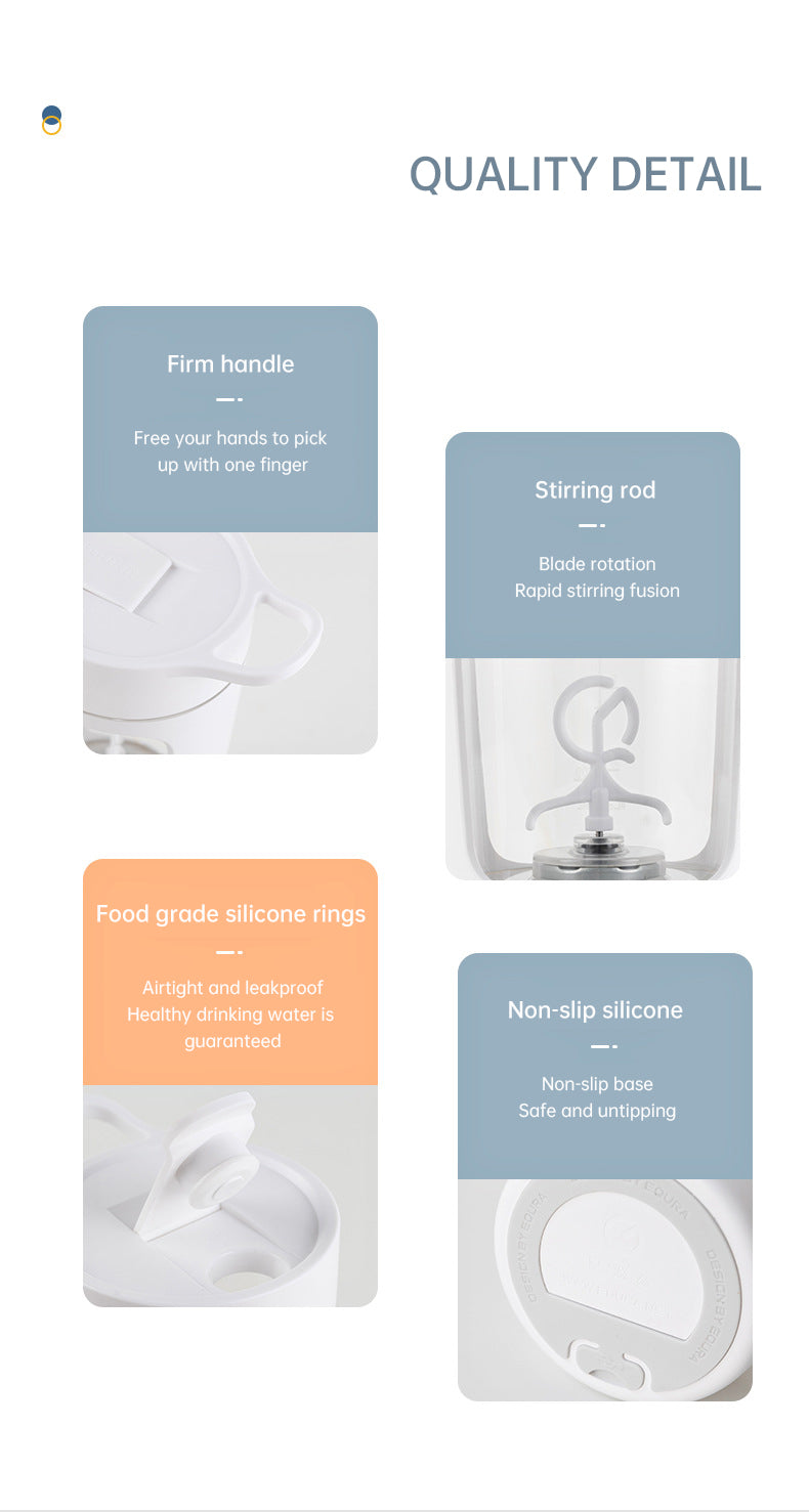 Portable Electric Shaker & Supplement Mixer Bottle (650ml) with FREE Shipping