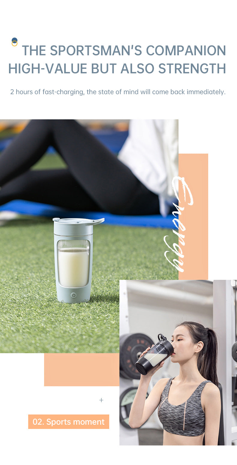 Portable Electric Shaker & Supplement Mixer Bottle (650ml) with FREE Shipping