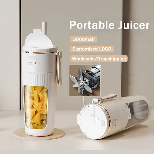 340ml Portable Wireless Juicer with straw 4 Blade or 10 Blade     (FREE Shipping)